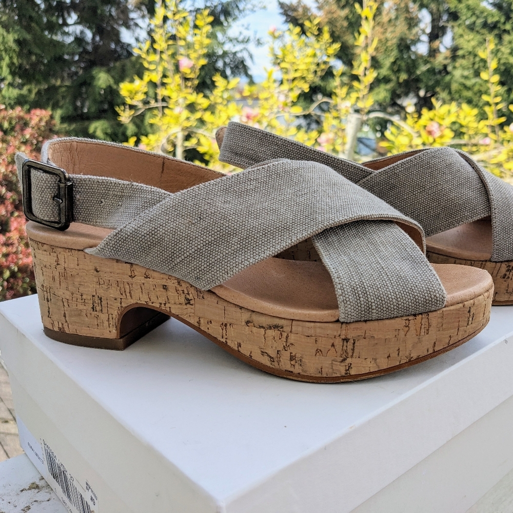 Garnet Hill wedge sandals EU 37 in excellent used condition